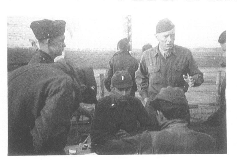 Col. Malmstrom directing evacuation of POWs at Stalag Luft I.
