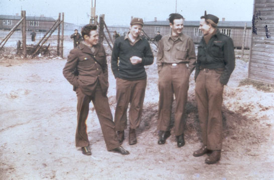 Color photo of POWs at Stalag Luft I