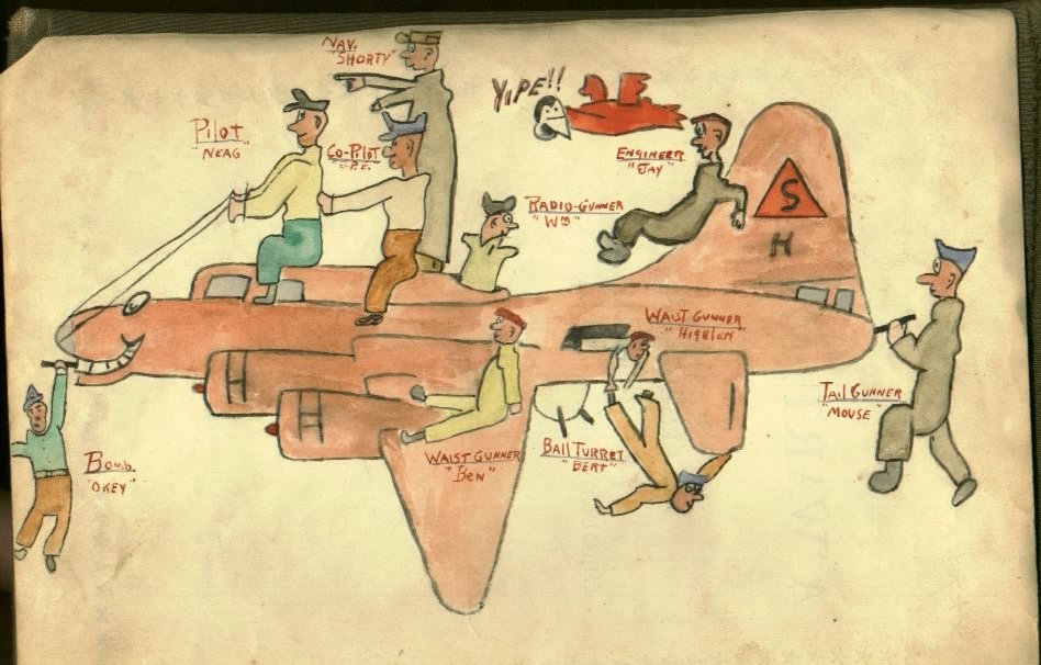 B-17 crew watercolor