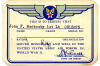 Honorable service card - World War II Air Force