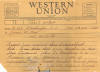 POW telegram sent during World War II