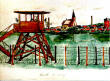 Water color of View from German POW Camp