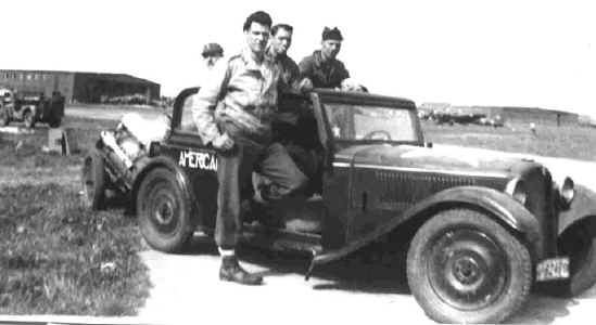 German command car at Barth, Germany during evacuation of prisoners of war
