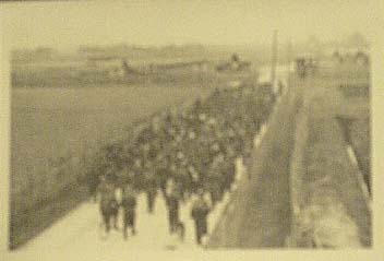 POWs marching to Stalag Luft I in WWII Germany
