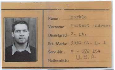 Lt. Markle's POW identification card