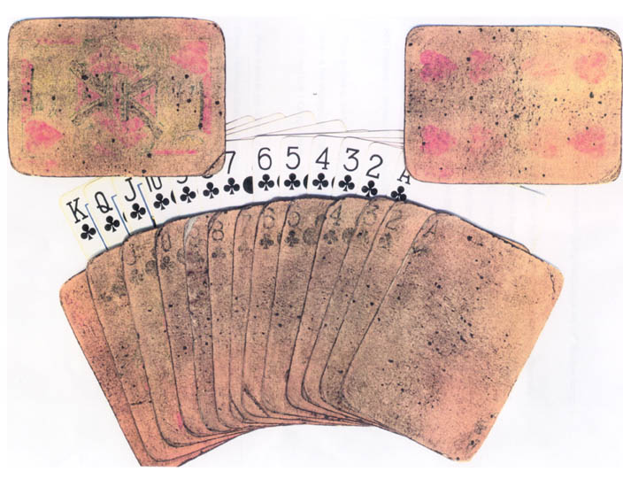 Perk playing cards used in POW camp